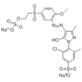 Nom: Acide benzènesulfonique, 3-chloro-4- [4,5-dihydro-4- [2- [2-méthoxy-5 - [[2- (sulfooxy) éthyl] sulfonyl] phényl] diazényl] -3-méthyl- 5-oxo-1H-pyrazol-1-yl] -5-méthyl-, sel de sodium (1: 2) CAS 18976-74-4