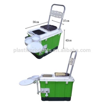 Multifunctional plastic fishing seat box