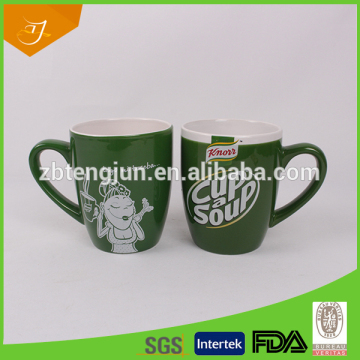green factory sublimation ceramic mugs,ceramic souvernir mug