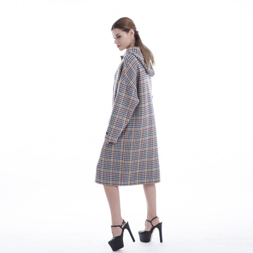 2019 colour checked cashmere overcoat