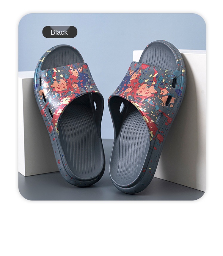 2021 fashion Graffiti color anti slip women summer slide slipper soft eva beach slides Couples sandals for man hot sale