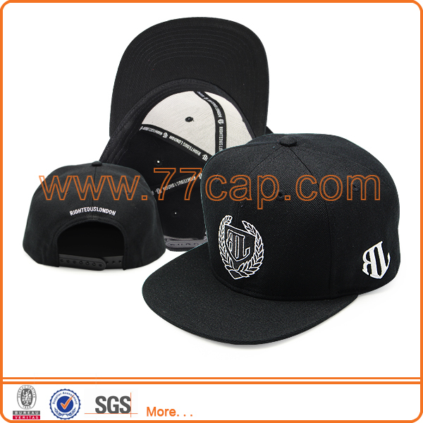 Simple Design Custom Logo Flat Brim Metal Plate Cap Snapback Hat