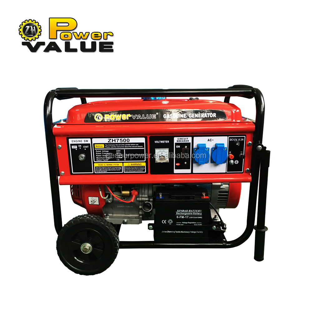 Air cooled 7HP single phase electric 3kw gasoline generator with 4 stroke engine