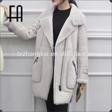 Factory direct whoesale lady's silhouette merino lamb fur double face jacket