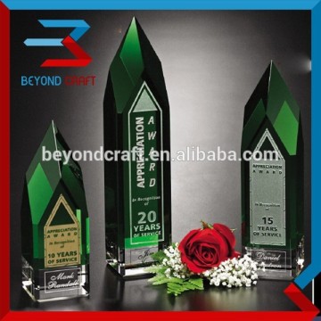 green crystal awards for company anniversary