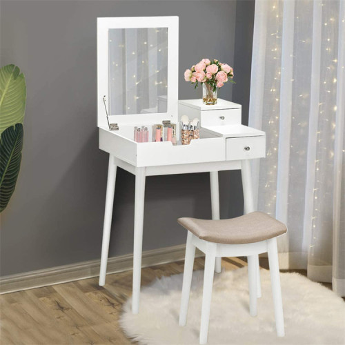 Vanity Dressing Table Set with Flip Top Mirror