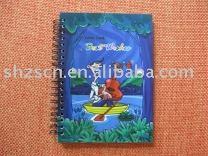 3D cover exercise book/spiral notebok plastic cover