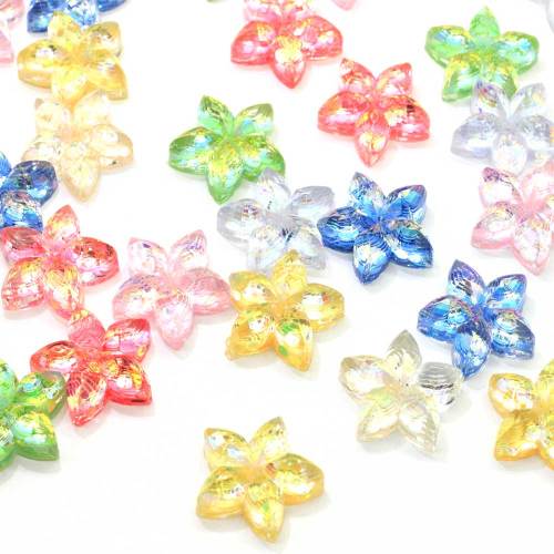 Commercio all&#39;ingrosso Glitter Pastello Allentato Colorato Spinkle Resina Fiore Bellissimi Charms Adesivi in ​​miniatura Artigianato con retro piatto per la decorazione