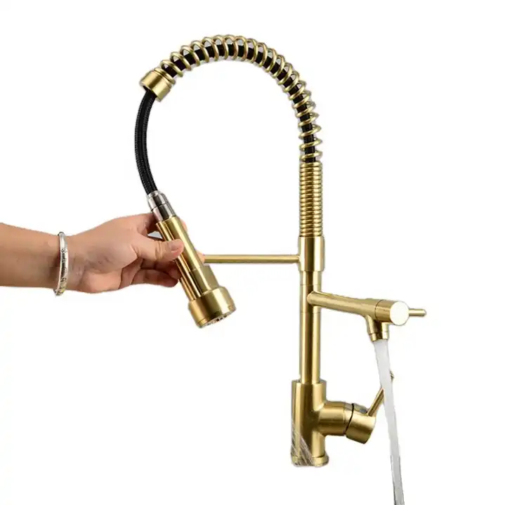 Brass Pull Down Sprayer Kitchen Faucet