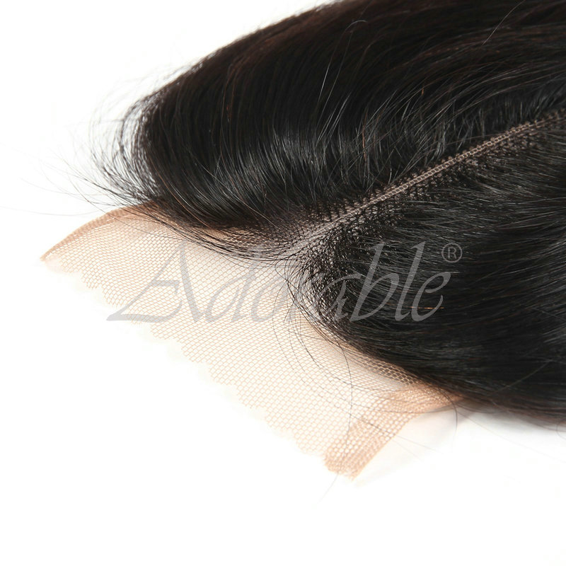 Factory Price Hot Sale brazilian silk straight hair virgin human hair weaving with lace closure STW 4*4