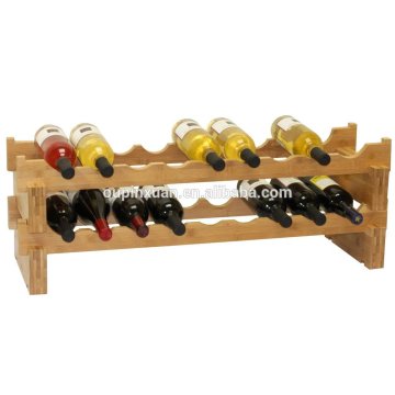 new design convenience wine storage rack Stackable Bamboo Wine Rack
