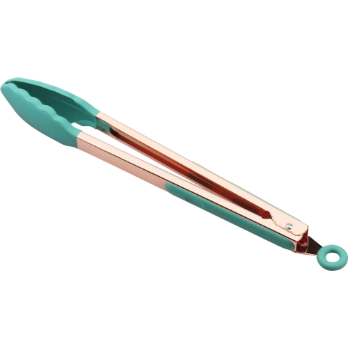 Color Stainless Steel Silicone Tipped food serving tongs