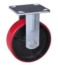 5'' mold on pu wheel rigid caster