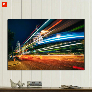 Shinning City Downtown Night Cotton Canvas Painting