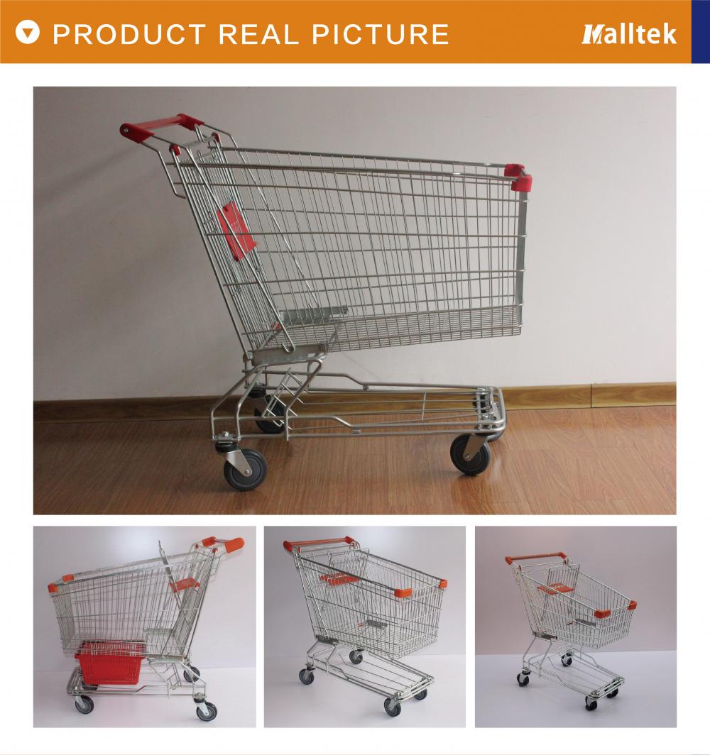 Cheap grey Asian metal Grocery Trolley