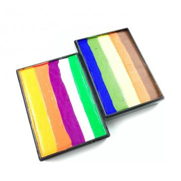Rainbow split cake face paint Color