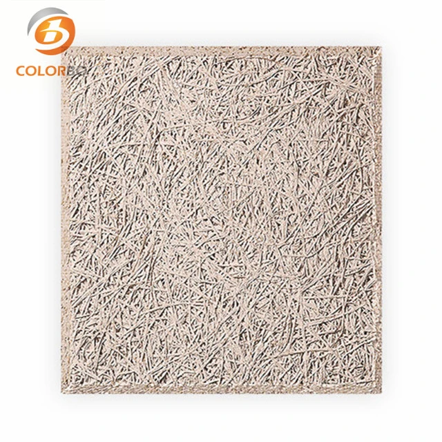 Square Wood Wool Sound-Absorbing Wall Panel with Decorative Function