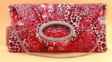red leopard ladies' evening handbag