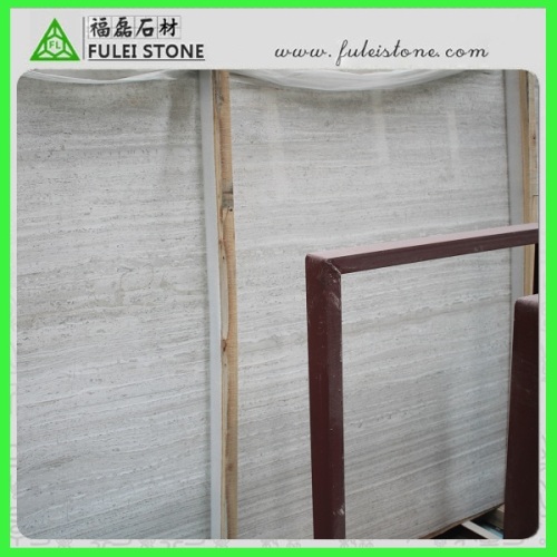 High Grade Polished White Wood Marble Slab