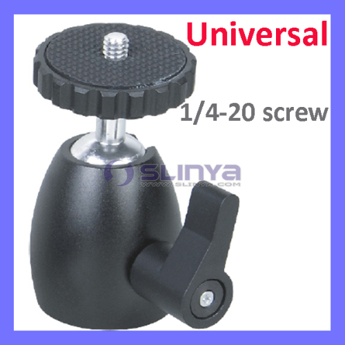 1/4'' Hot Shoe Mount Stand Adapter Mini All-Metal Camera Ball Head Pan Head for Monopod Tripod Light Stand