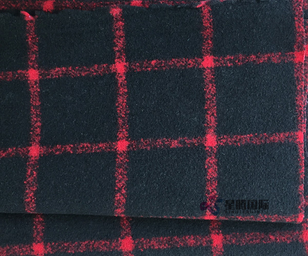 Double Face Checked Woolen Textile