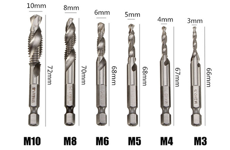 Titanium HSS Combination Drill and Taps Set