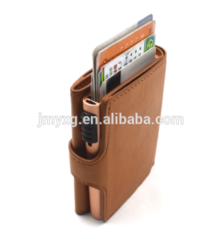 2016 leather Man RFID Wallet with push card holder lady purse