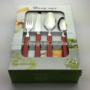 plastic colored handle stainless steel flatware sets/cutlery sets