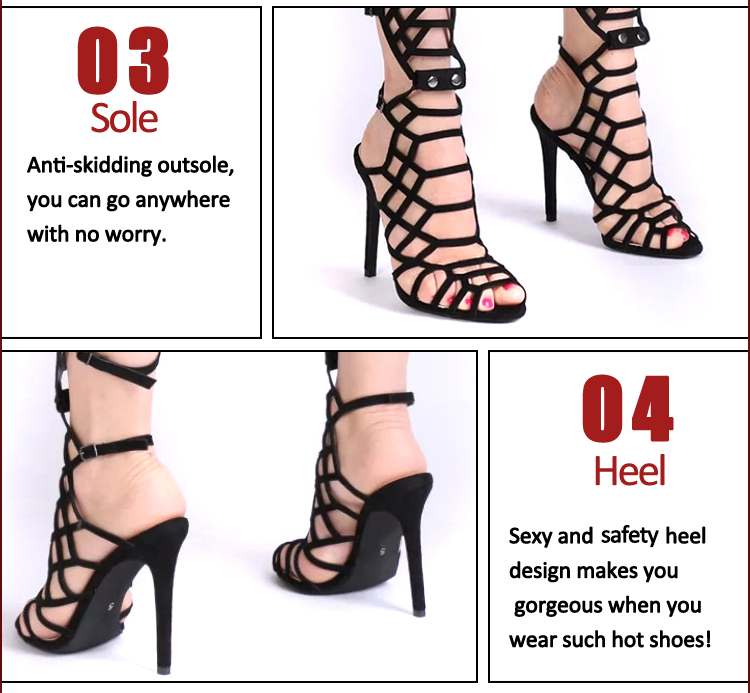 Spider web style high heel sexy sandals