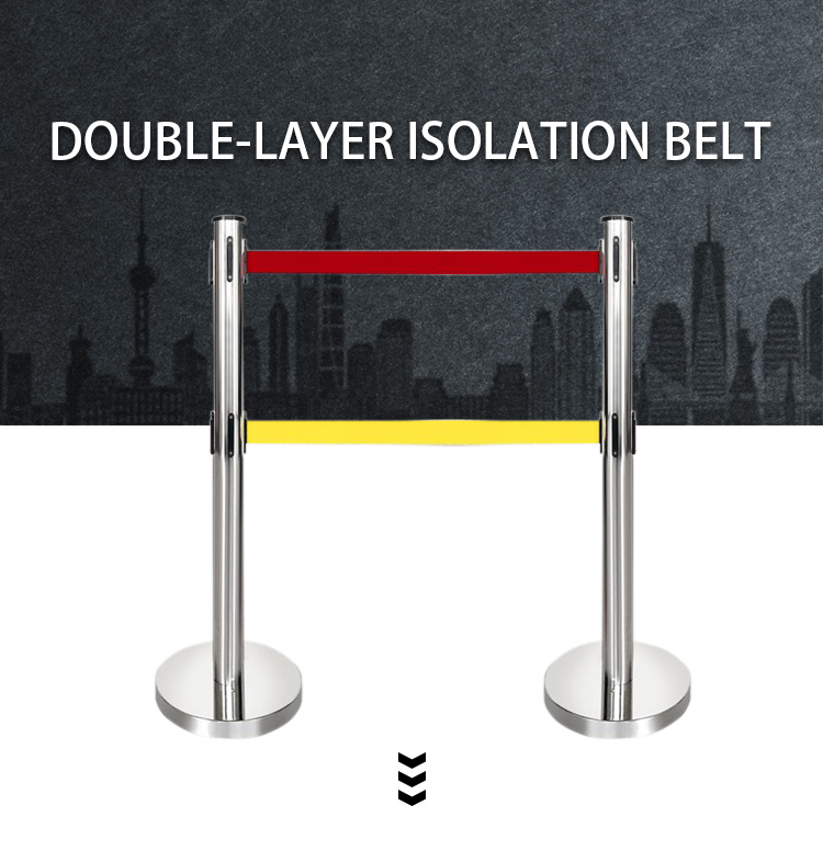 Double Belt Retractable Barrier Road Block Barriers, Safe Isolation Barrier/