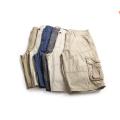 Carga tecida masculina lavada shorts