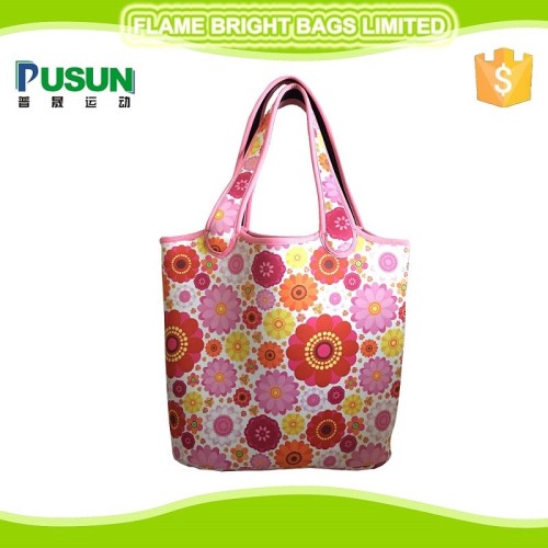 Lady Single Shoulder Foldable Neoprene Reusable Shopping Bag