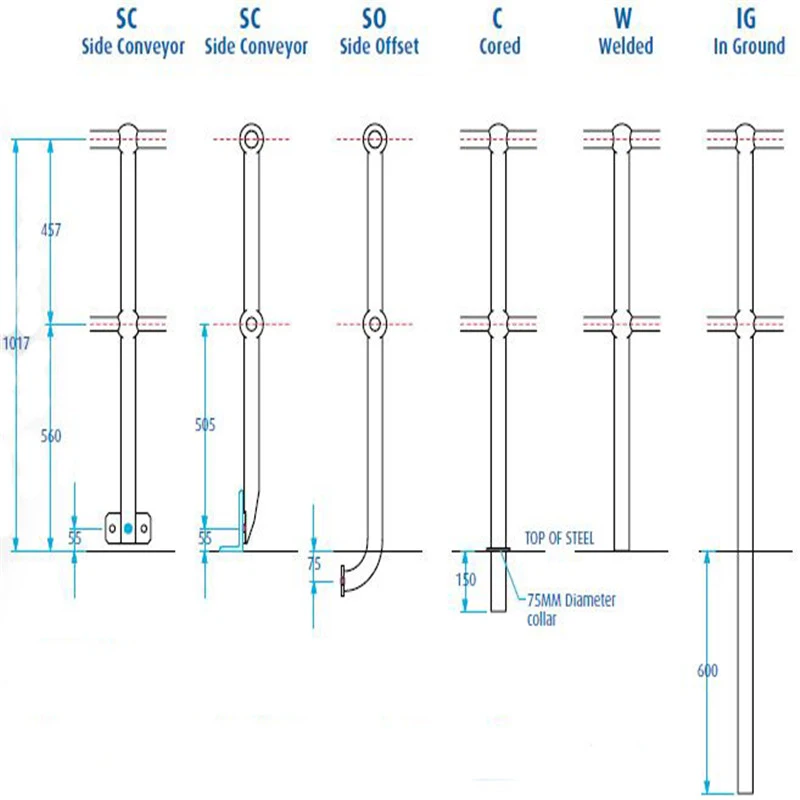 Industry Used Ball Joint Handrail Stanchions Connect to Steel Grating