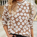 Women's Knit Floral Print Sweater