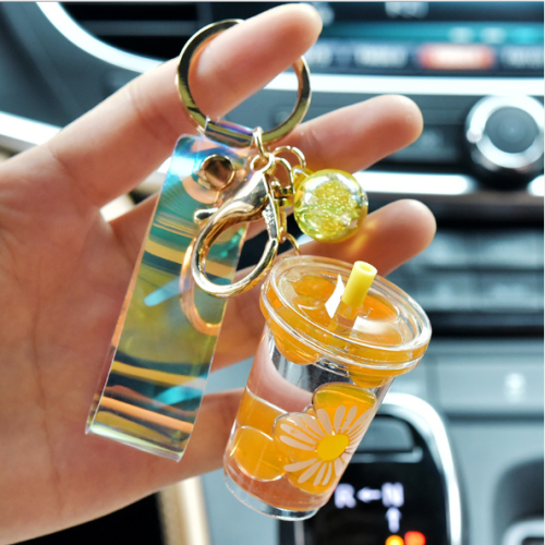 Milk Cup Liquid Keychain