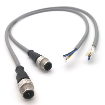 A-Coding 5Pin αρσενικό M12 Sensor Connector θωρακισμένο καλώδιο