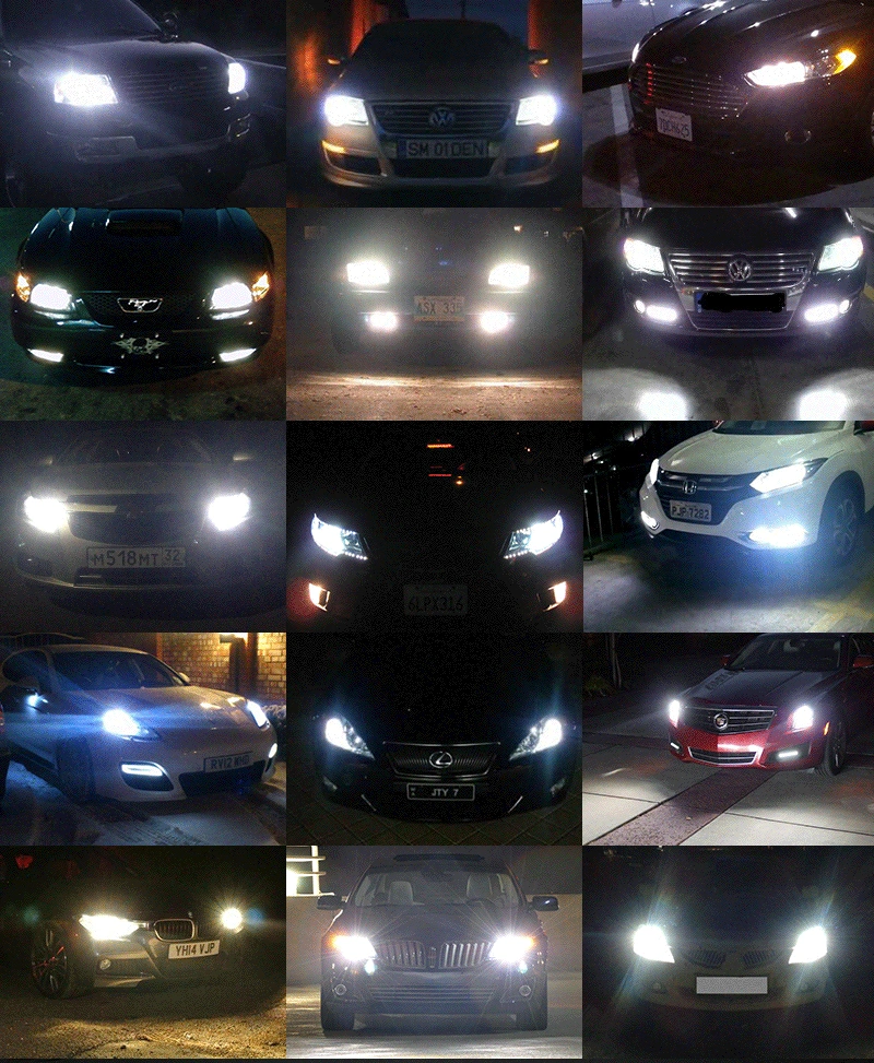 Car Accessories LED Bulb Zes Chip Universal H3 H4 H7 9007 L Motorcycle LED Headlight