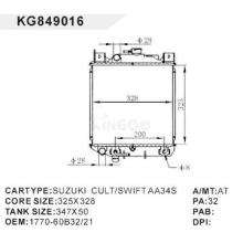auto radiator car:SUZUKI CULT/SWIFT AA34S OEM:1770-60B32/21