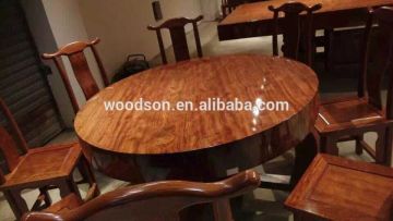 Luxury Natural Bubinga Solid Wooden Table Top Slab