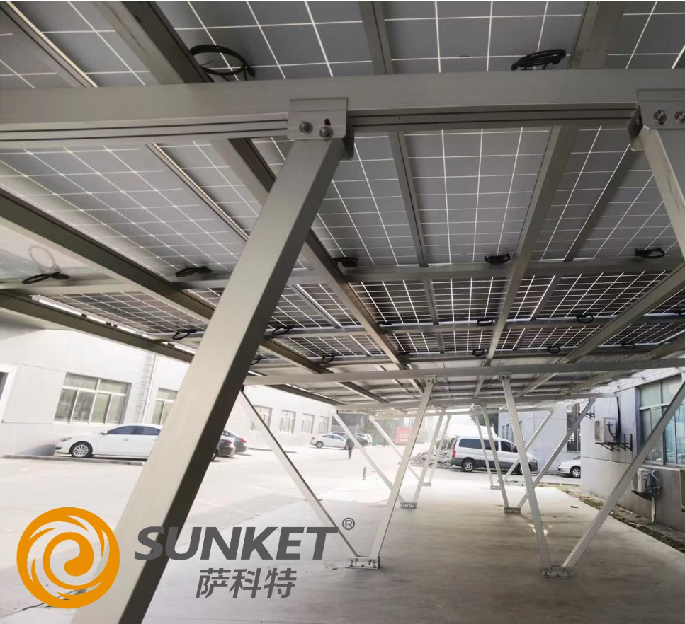 Solar energy carport aluminum mounting system