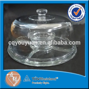 wholesale high grade elegant glass plate with division
