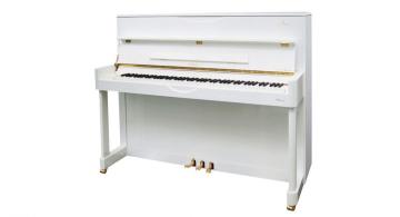 white upright piano is selling