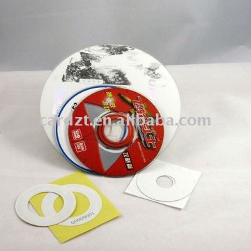 Paper disk label, adhesive tag CD label disk with hole tag