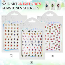 round oval shape nail art 3D imitation gemstones stickers