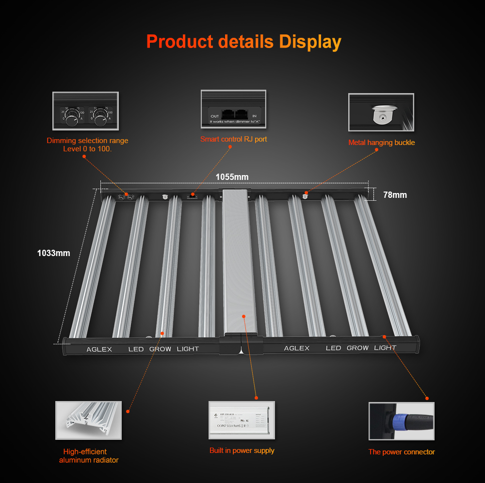 1000W LED Grow Light 2-kanalen Dubbele schakelaars