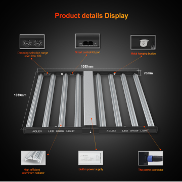 1000W LED Grow Light 2 Canais Dupla Interruptores