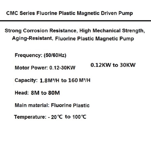 Pompe magnétique en plastique fluorée CMC