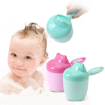 Hot Sale Cartoon Plastic Shampoo Rinse Cup for Baby Training