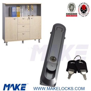 High security rod control book cabinet lock