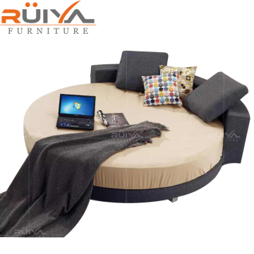 2021 Modern Round Shape Synthetic Leather Double Bed